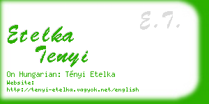 etelka tenyi business card